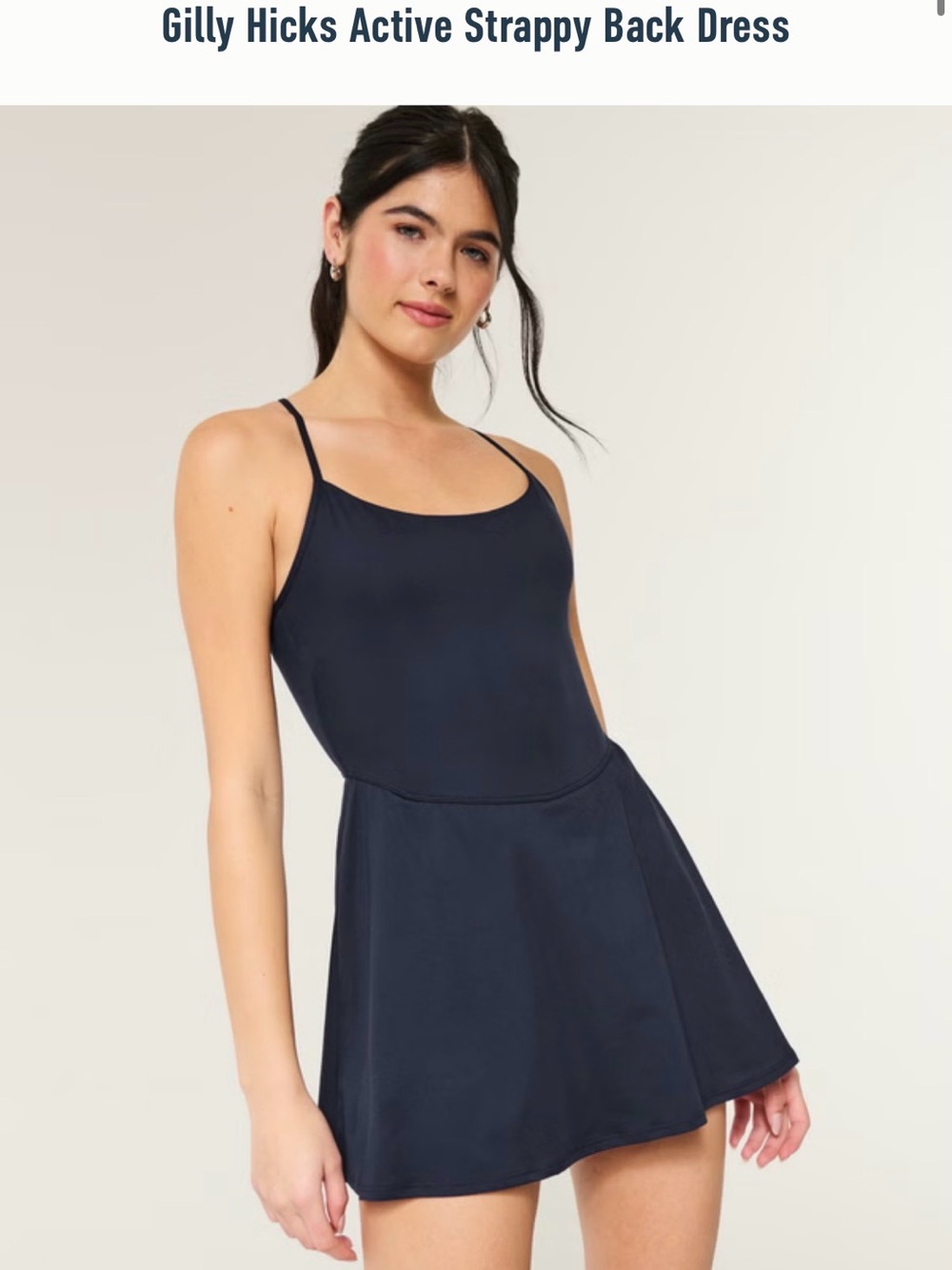 Worn Once! Gilly Hicks Navy Strappy Back Active Dress